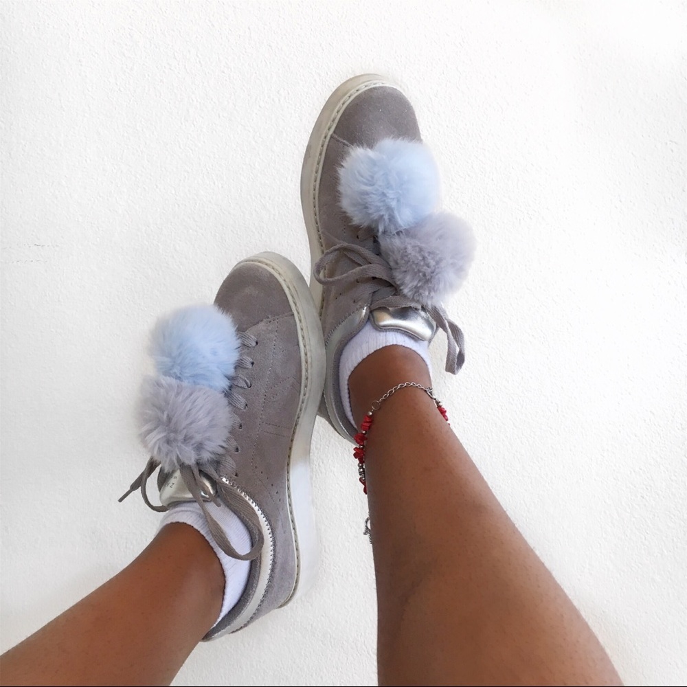 zara puff ball sneakers